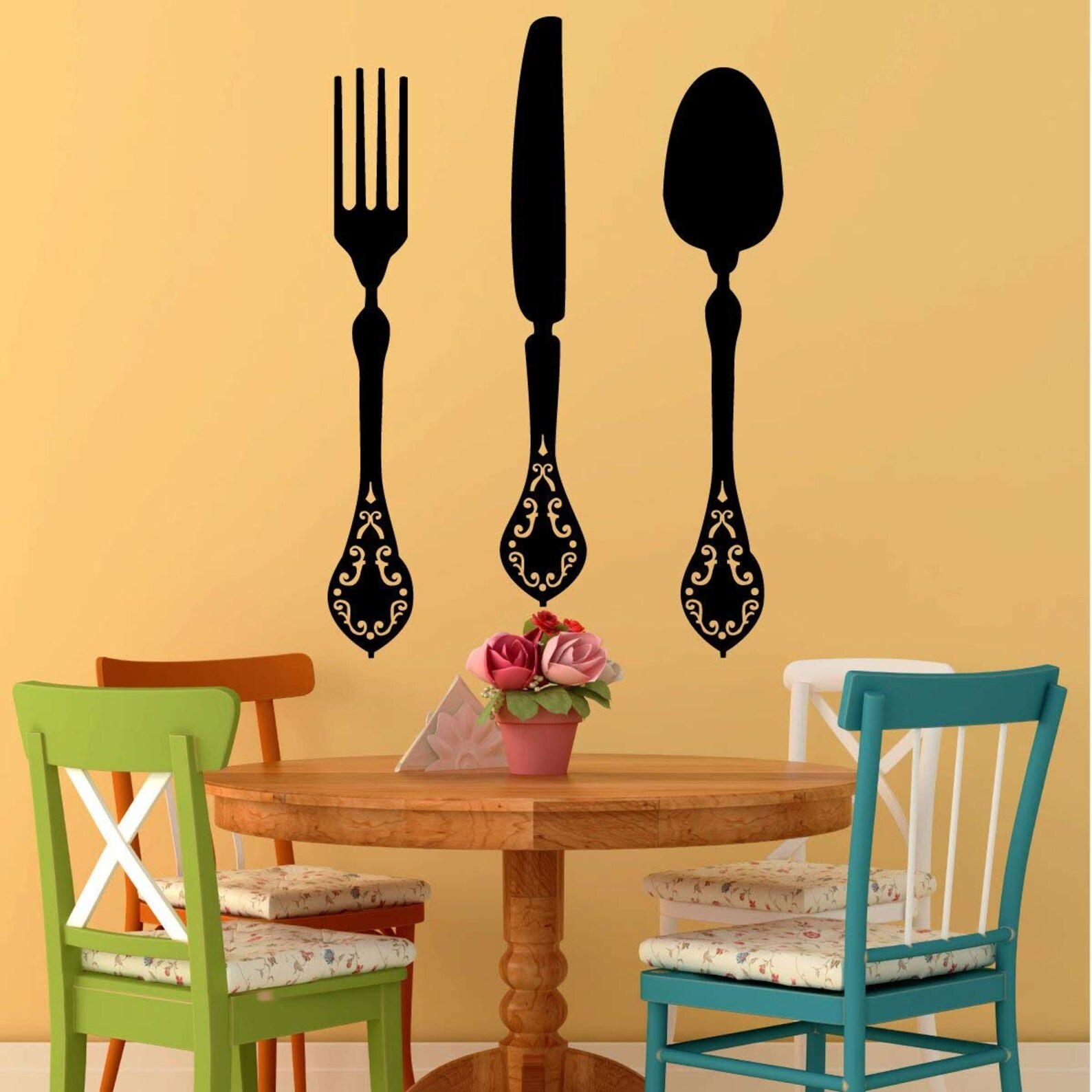 Fork Knife Spoon Wall Decor Vinyl Decal for Kitchens and Etsy