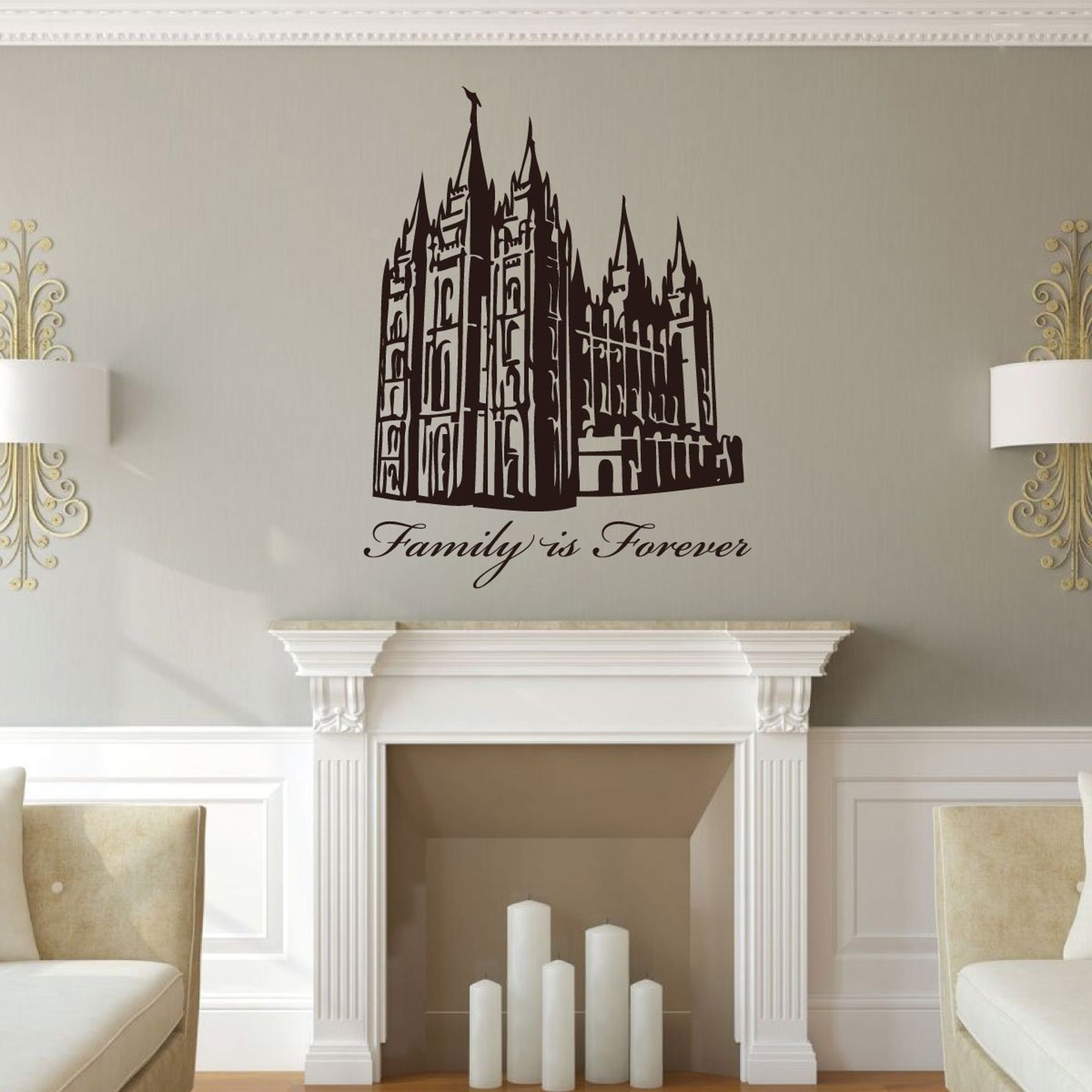 Family is Forever Wall Decal With Salt Lake Temple LDS Vinyl Etsy