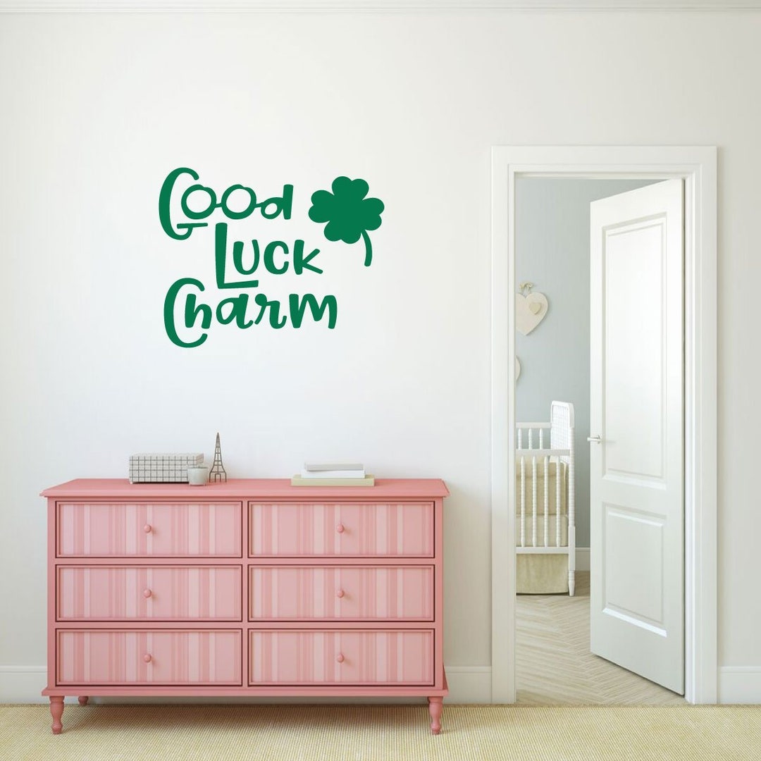 Irish Wall Decal Good Luck Charm Clover Vinyl Sticker Art Etsy