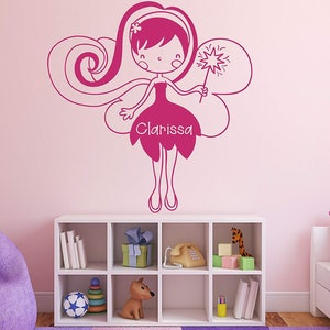 Fairy Bedroom Decor - Personalized Vinyl Wall Decal for Nursery, Playroom, Princess or Fairy Themed Birthday Party