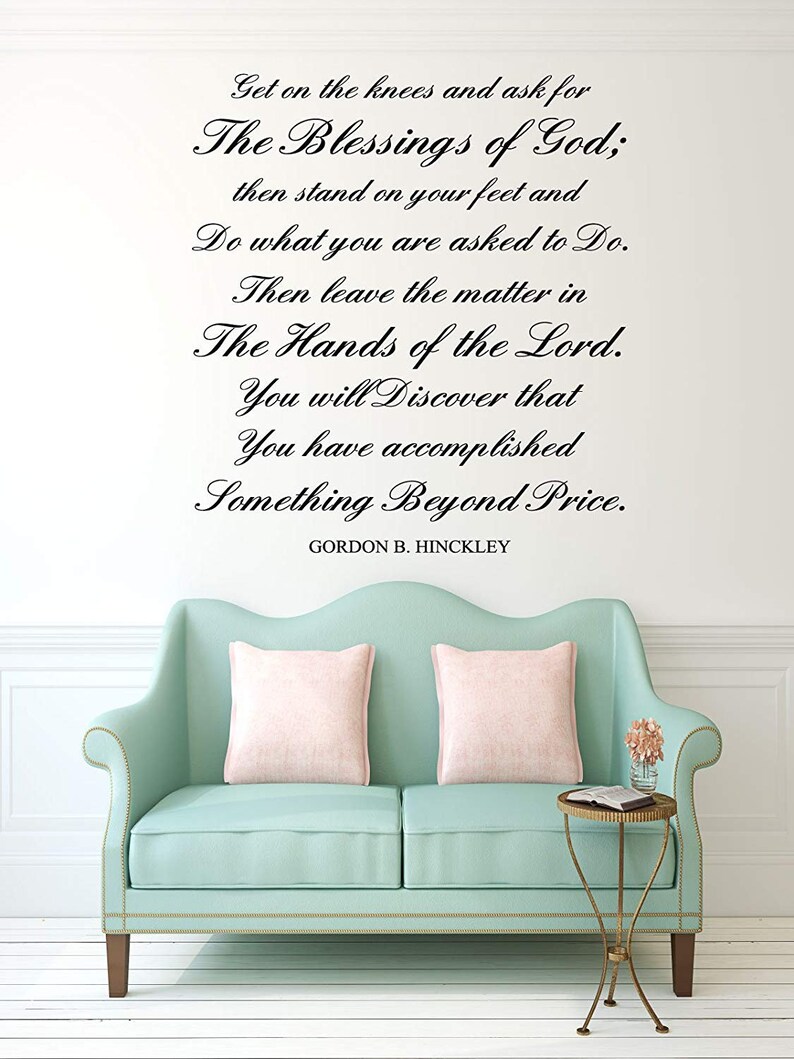 Christian Quotes Wall Decals Get on the Knees Gordon B. Etsy