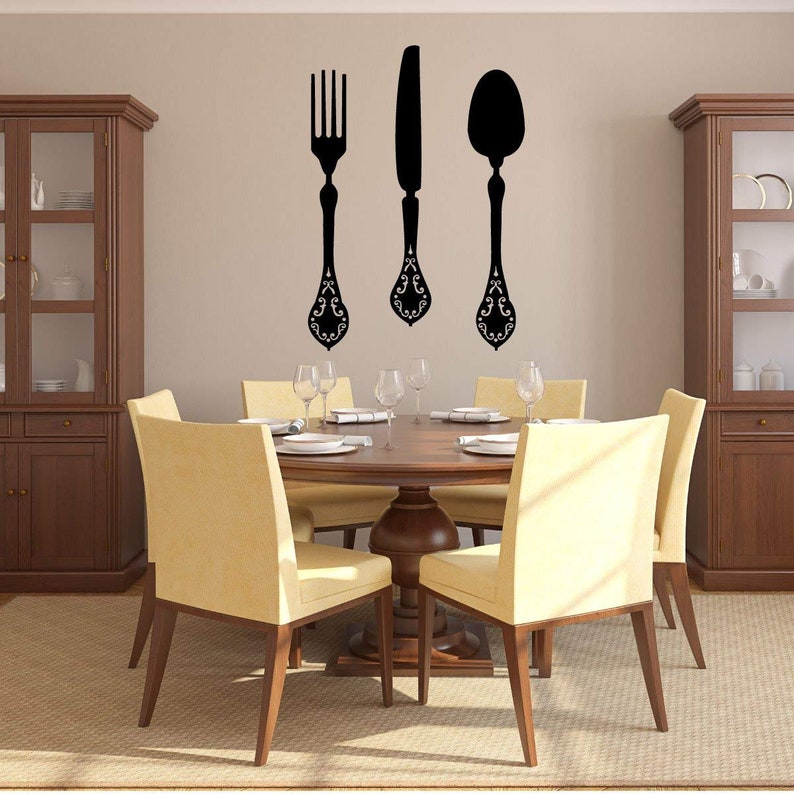 Fork Knife Spoon Wall Decor Vinyl Decal for Kitchens and Etsy