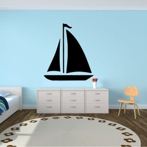 Sailboat Wall Decal - Personalized Sailboat Wall Decor - Wall Decals for kids - Bedroom, Play Room or Beach House.