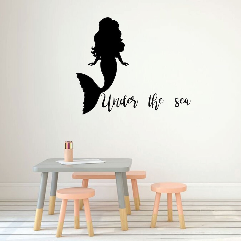 Mermaid Wall Decal Under the Sea Vinyl Decor for Etsy