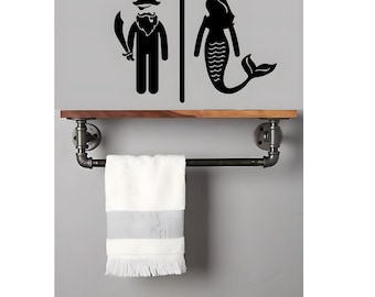 Pirate and Mermaid Vinyl Wall Decal, Playroom Decor