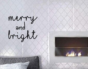 Merry and Bright Christmas Wall Decal – Holiday Home Decor