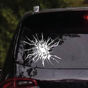 Broken Glass Design Vinyl Decal | car decal | broken window sticker