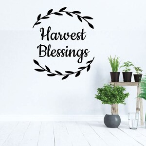 Family Wall Decal - Harvest Blessings - Vinyl Art for Living Room, Bedroom or Home Decor