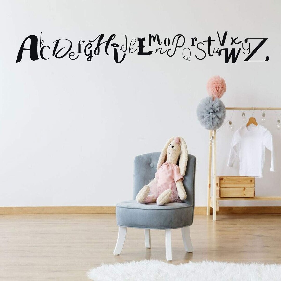 ABC Wall Decal Alphabet Vinyl Decor for Baby's Nursery Etsy