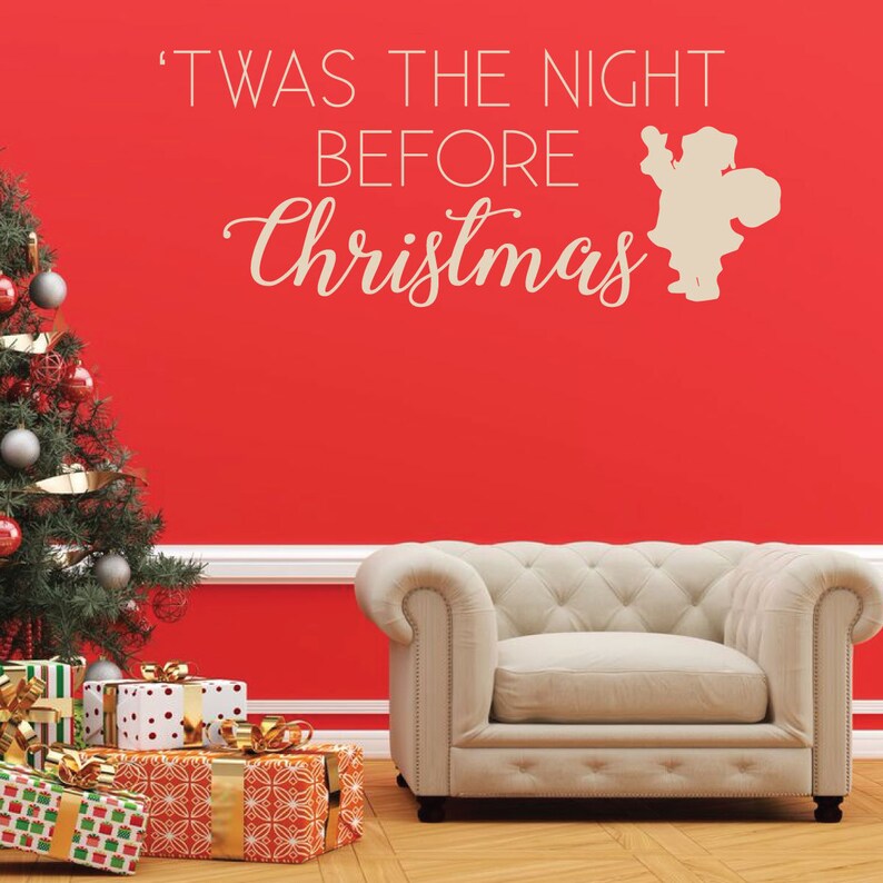 Christmas Wall Decal 'twas the Night Before Santa Etsy