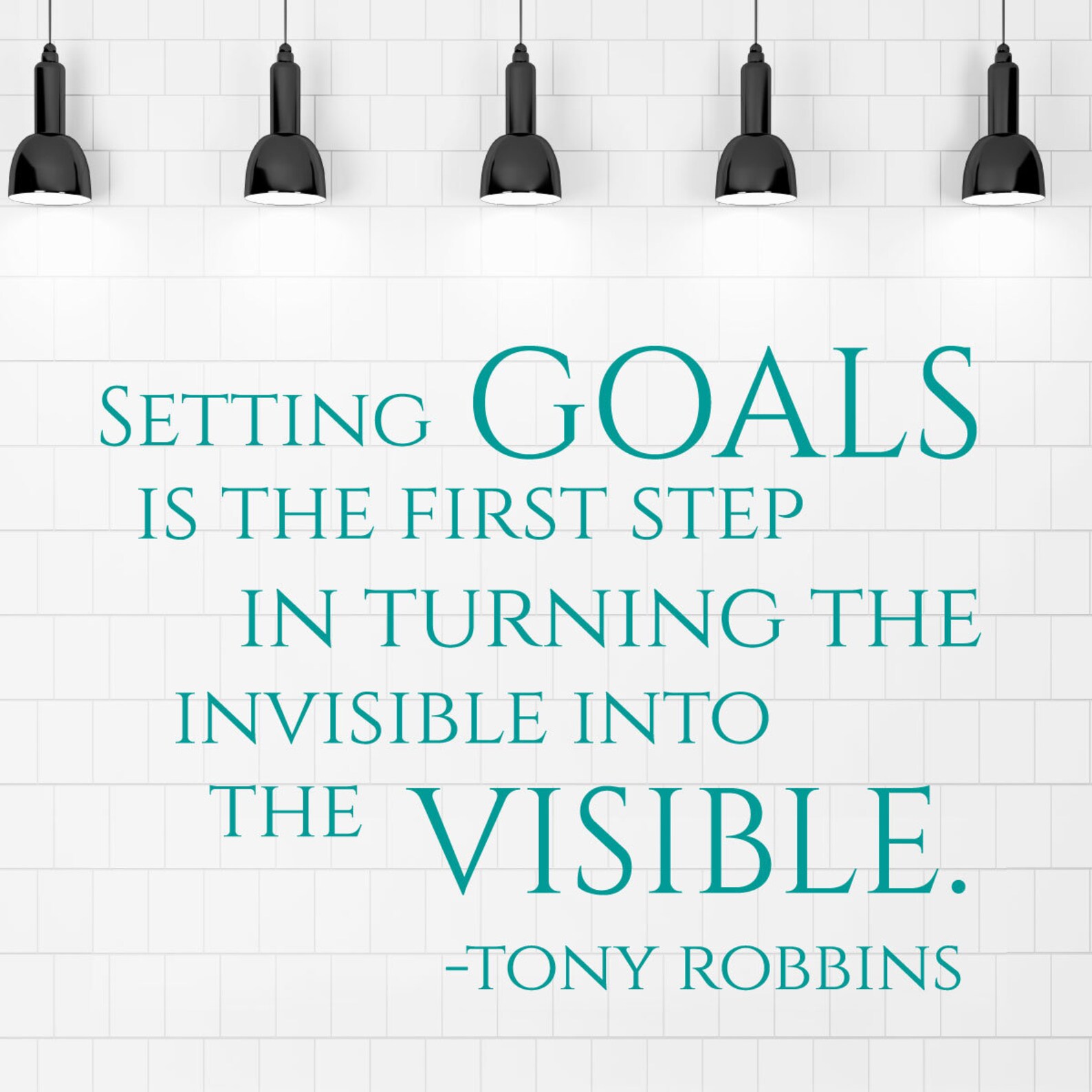 Goal Wall Decal Quote Setting Goals Is the First Step Etsy