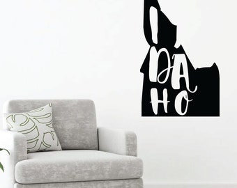 Idaho Wall Decal - State Silhouette Vinyl Art for Home Decor, Living Room or Family Room Decoration