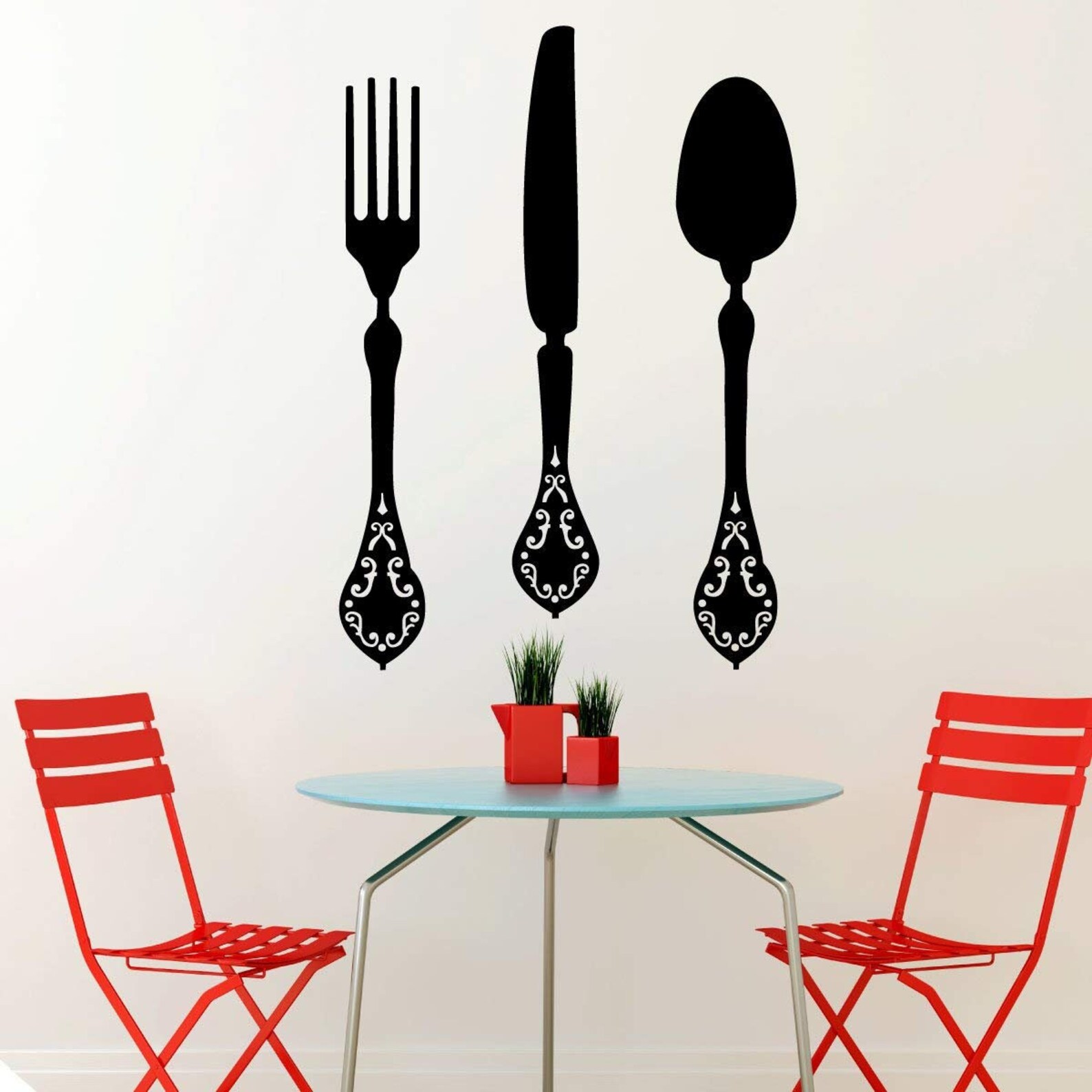 Fork Knife Spoon Wall Decor Vinyl Decal for Kitchens and Etsy