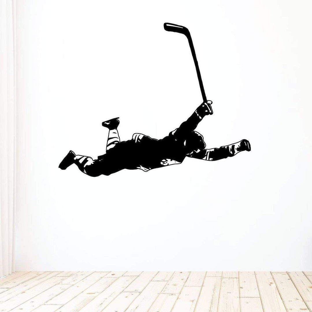 Hockey Wall Decal Bobby Orr the Flying Goal Vinyl Decor for Teens, Boy