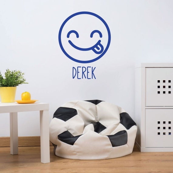 Emoji Wall Decal Tongue Personalized Vinyl Decorations for - Etsy
