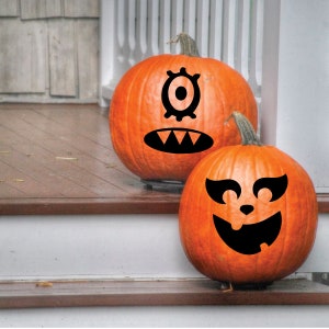 Jack O Lantern Decal set of 3 Thanksgiving Fall Decor - Etsy
