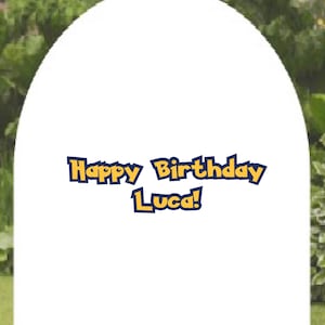 Poke theme &#39;Happy Birthday.... &#39; decal wall sticker | Customizable Happy Birthday Poke inspired decal | Poke party decor
