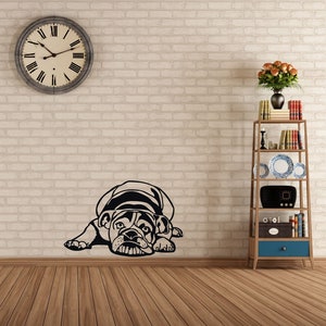 English Bulldog Decal - Vinyl Wall Home Decor for Dog Lovers - Great for Pet Shops -&quot;Man&#39;s Best Friend&quot; Animal Sticker - Easy to Apply