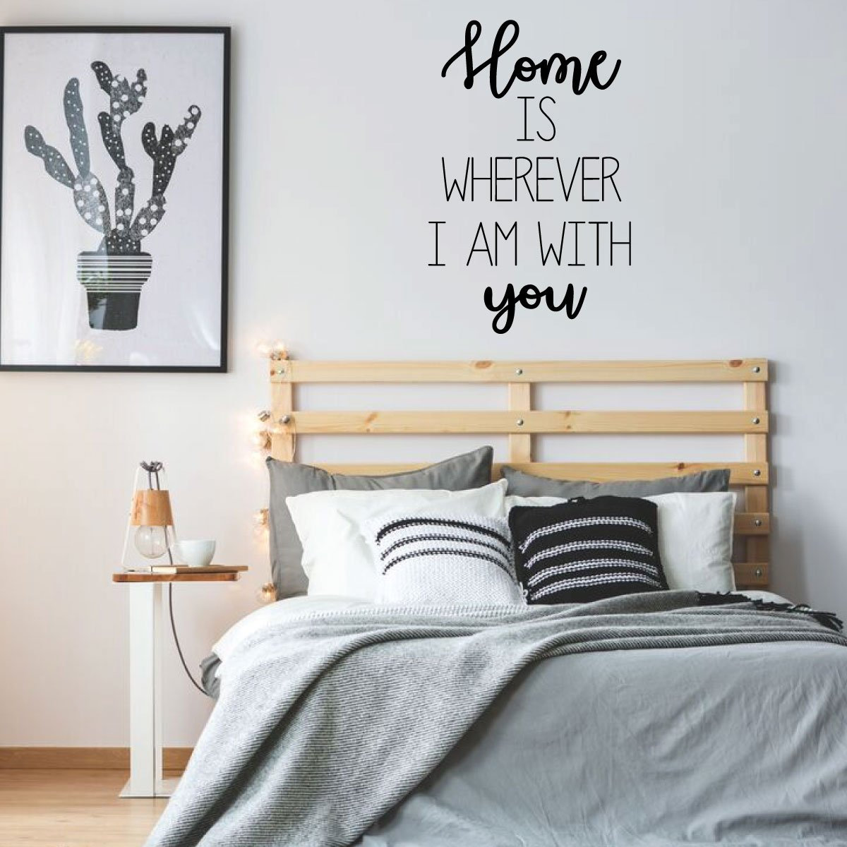 Vinilo Decorativo Para Pared 'HOME IS WHERE I'M WITH YOU' - Pegatina De Letras, Envío Gratis Incluido