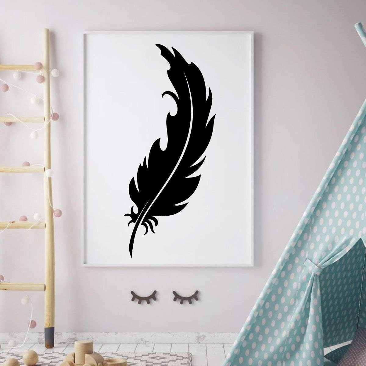 Feather Wall Decal Vinyl Decor Elegant Silhouette Mural Etsy