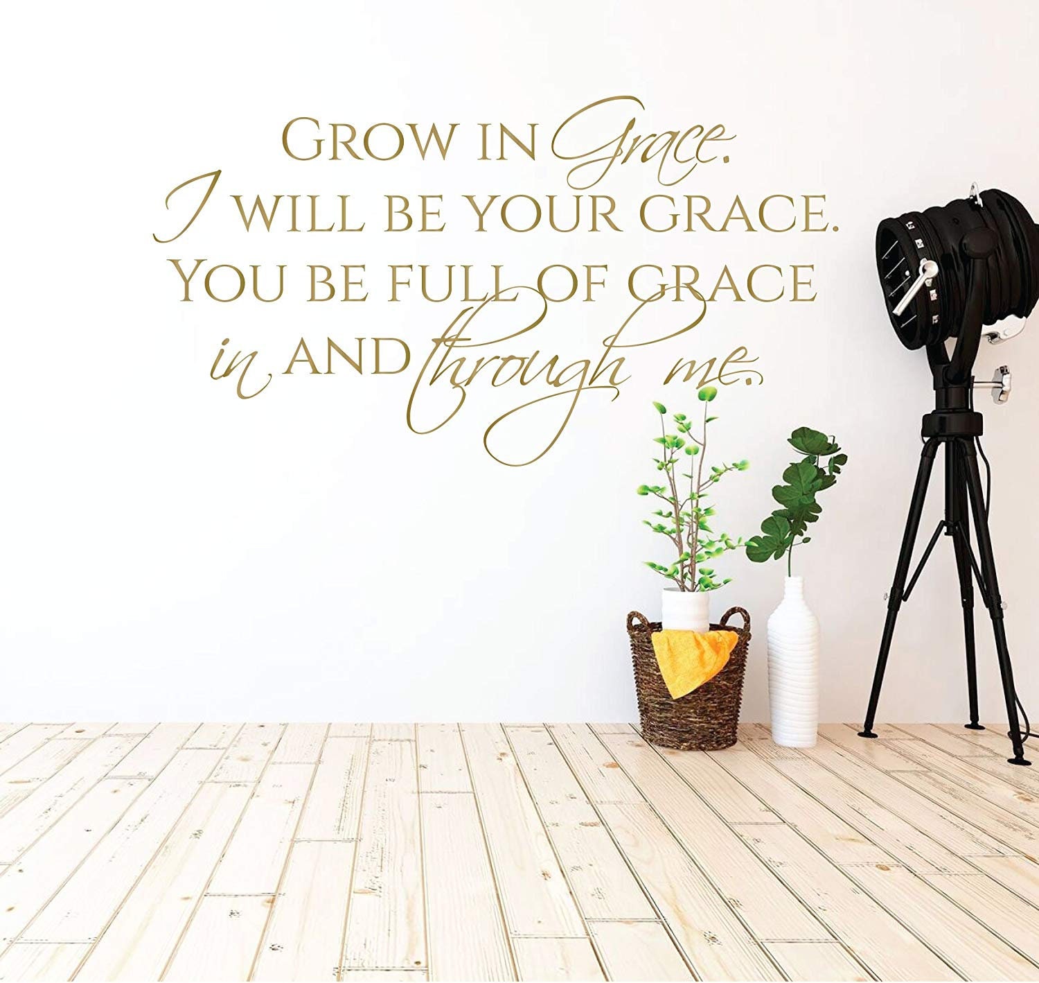 Christian Wall Decor - Grow in Grace - Scripture Art Vinyl Sticker for ...