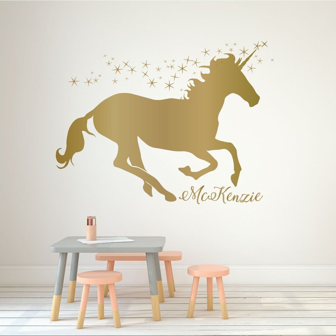 Personalized Unicorn Vinyl Wall Decal & Stars Stickers W/ Etsy