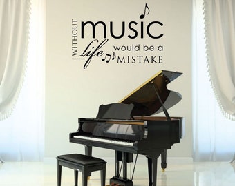 Nietzsche Music Quote Vinyl Wall Decal: Music Room Decor