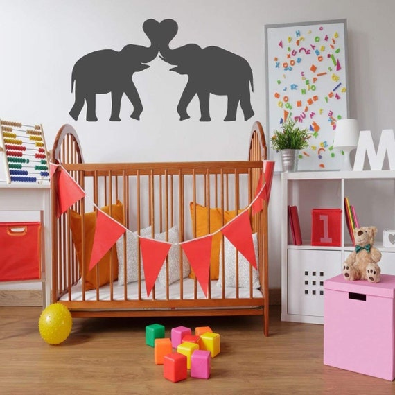 Elephant Nursery Wall Decor Personalized Vinyl Decal for | Etsy
