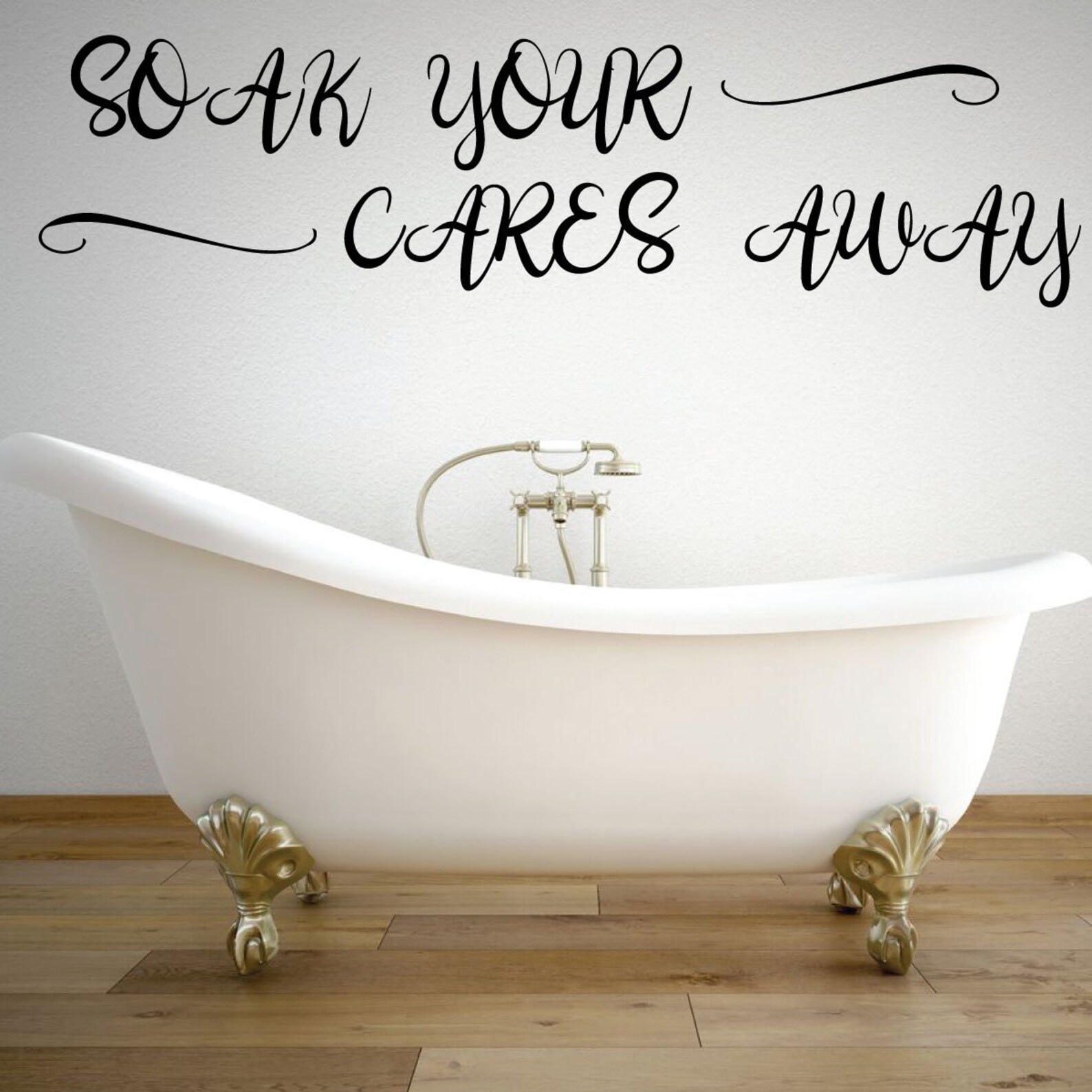 Bath Wall Decal for Bathroom Decor Soak Your Care Away Etsy