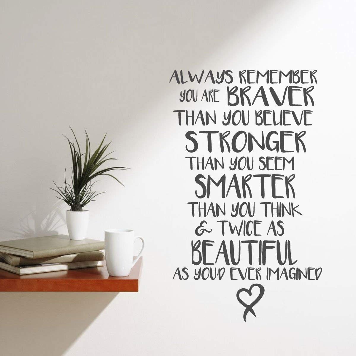 Wall Decals for Teen Girls Motivational Quote - Inspirational Braver,  Stronger, Smarter, Beautiful Vinyl Lettering for Teenager Bedroom, - Etsy  Finland, image size:1200x1200