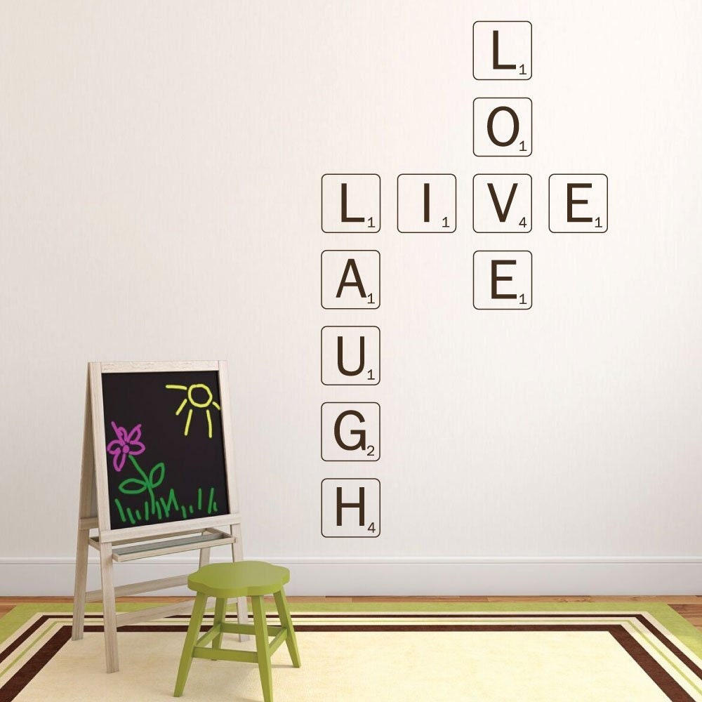 Scrabble Saying Alphabet Letter Tile Happiness Wall Print Fabric Decal –  Wallternatives