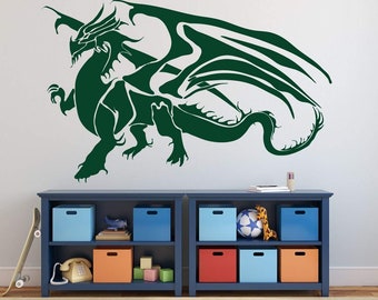 Dragon Wall Decal | Vinyl Sticker Decor for Children's Bedroom, Playroom, Game Room | Ancient Chinese Symbol of Power |