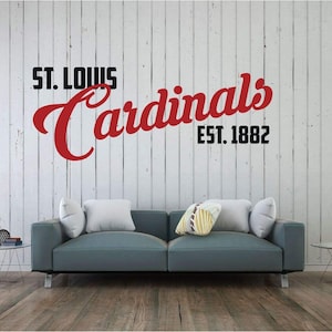 St. Louis Cardinals EST. 1882 Wall Decor - Baseball Decorations - Sports Team Athlete Bedroom Decor - Vinyl Wall Decal - MLB Wall