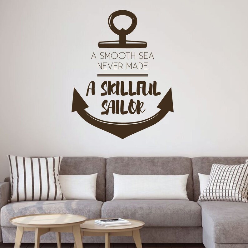 Sailboat Wall Decal A Skillful Sailor Vinyl Decorations Etsy