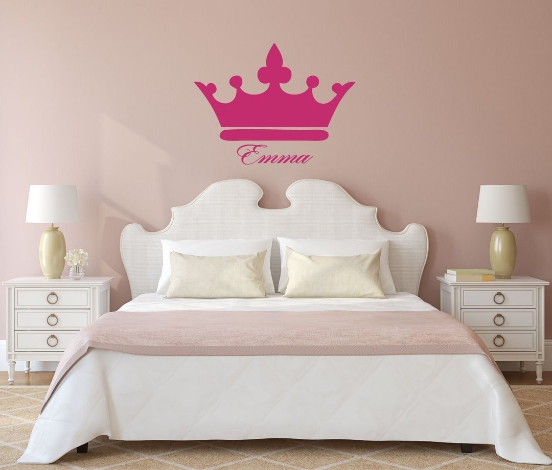 Personalized Princess Crown Wall Decal - Girls Name Vinyl Art - Etsy