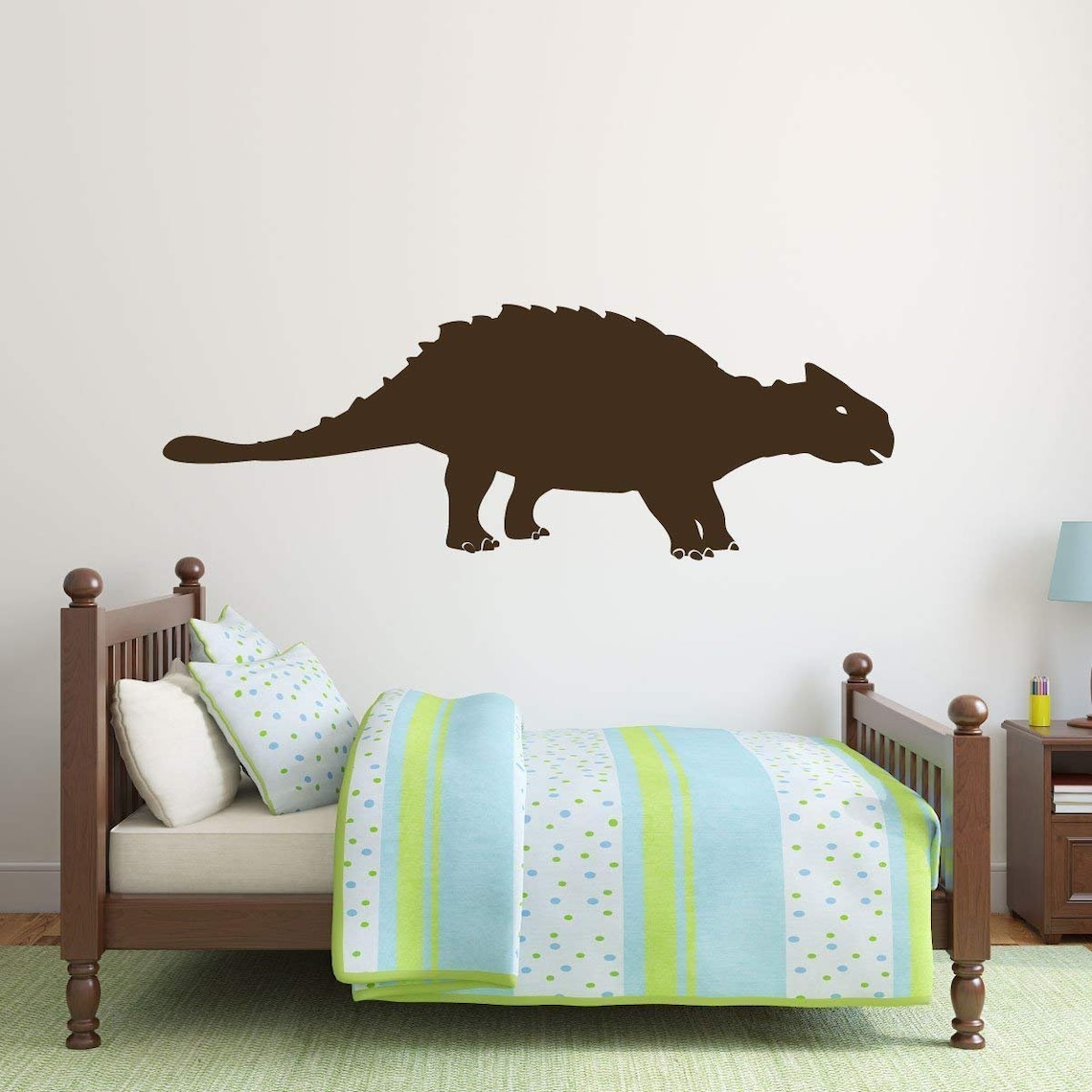 Dinosaur Bedroom Vinyl Decals Personalized Ankylosaurus for | Etsy