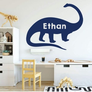 Dinosaur Wall Decals - Brontosaurus - Personalized Dinosaur Wall Art - Dinosaur Vinyl Wall Decals For Children&#39;s Room Decoration -