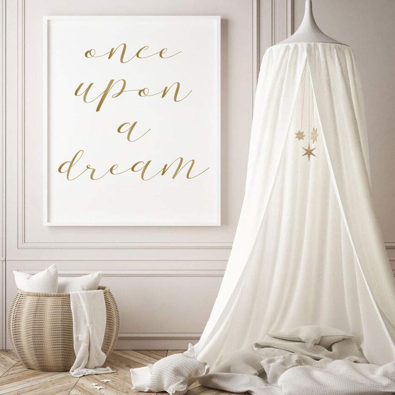 Bedroom Playroom Inspiring Wall Decor for Living Room Once Upon A Dream Beautiful Fairy Tale Quote in Vinyl Lettering