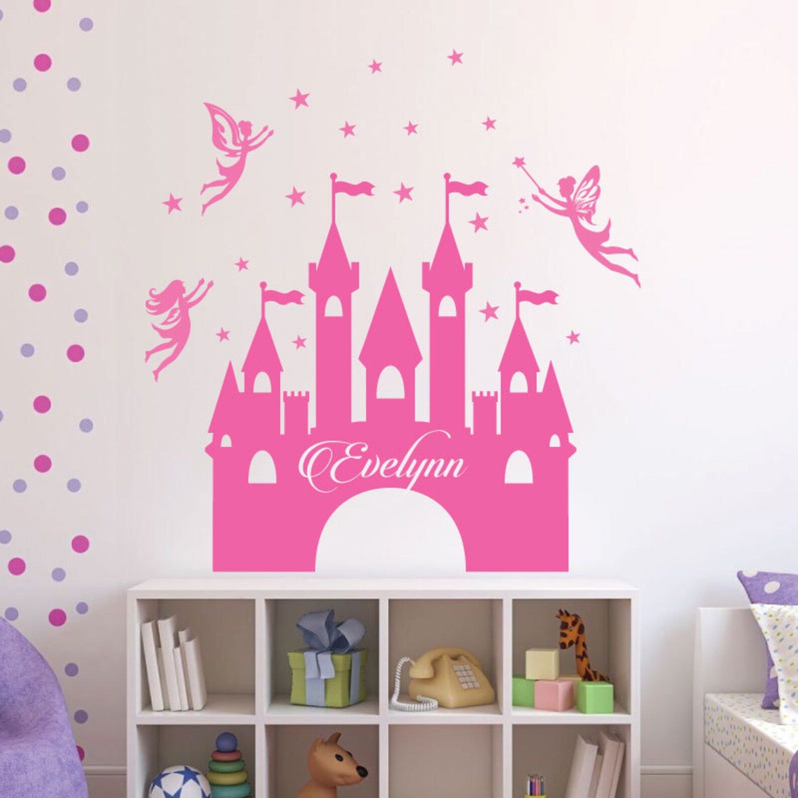 Princess Castle Wall Decals Personalized Magical Fairies Etsy