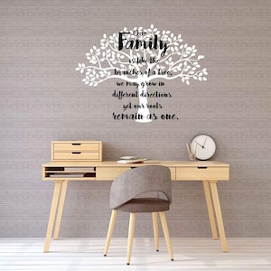 Family Tree Wall Decal - Family Themed Vinyl Decor for Home, Family Room, Kitchen or Bedroom