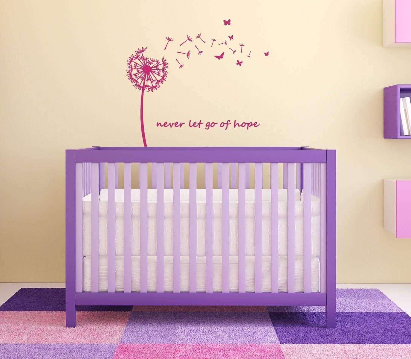 Dandelion Wall Decor Flower Decal Never Let Go of Hope Etsy