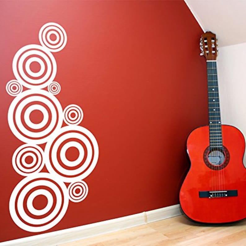 White Circles Targets Pattern Vinyl Wall Decals Home Decor Etsy