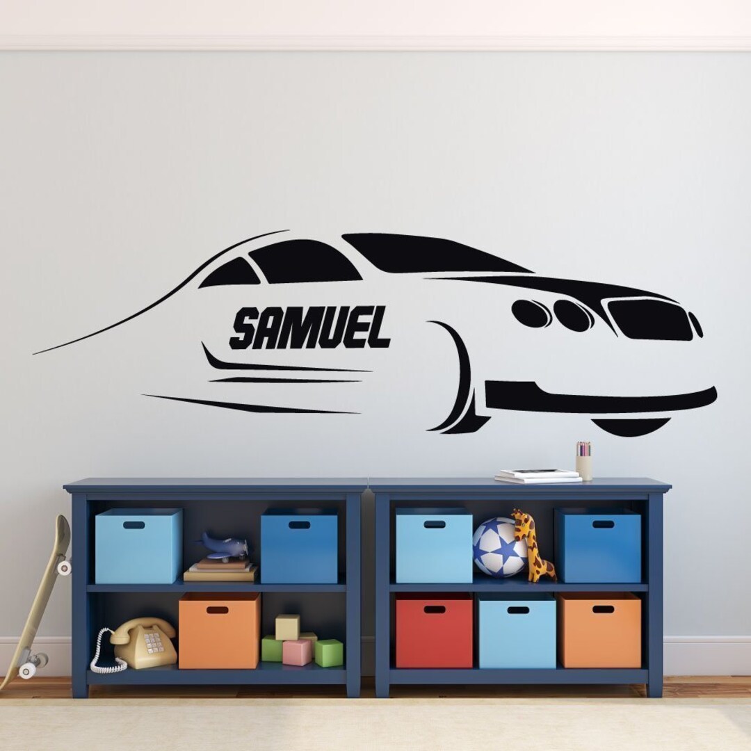 Personalized Race Car Wall Decal – Custom Name Vinyl Art - Etsy