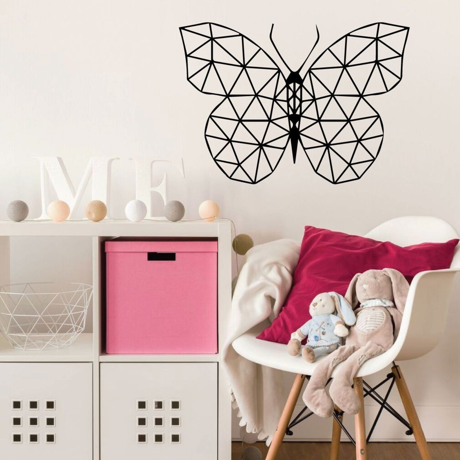 Sticker Mural Art abstrait géométrique vinyle de papillon Etsy France