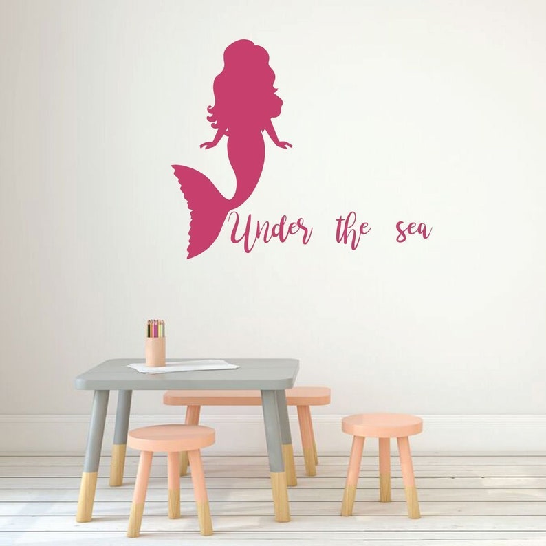 Mermaid Wall Decal Under the Sea Vinyl Decor for Etsy