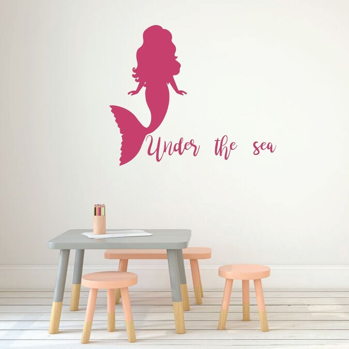 Mermaid Wall Decal Under the Sea Vinyl Decor for | Etsy