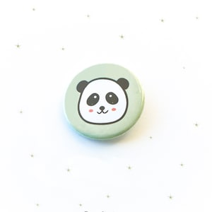 Linda insignia de panda, pin botón oso panda, naturaleza, regalo de panda bebé kawaii, estética, animal de dibujos animados, lindos botones presionados a mano