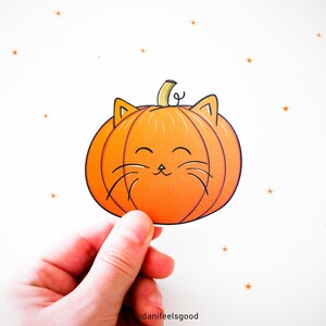 Autocollant en vinyle de chat de citrouille, chat d’Halloween, autocollant de citrouille, décoration d’Halloween, effrayant, autocollant de chat Kawaii, autocollant d’ordinateur portable, cadeaux, journal
