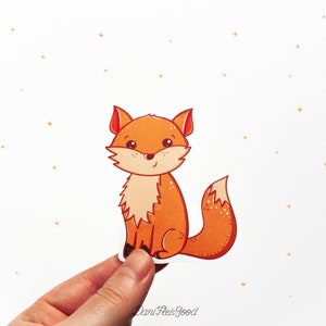 Süßer Kitsune Fuchs Sticker, Herbst Vinyl Sticker, Natur Sticker, Kawaii Orange Fox Sticker, Herbstsaison, Bullet Journal, Laptop Sticker