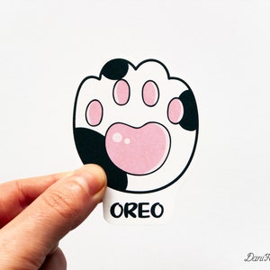 Personalisierter Katzenpfoten-Aufkleber, Kawaii-Katzenpfote, Kitty-Vinyl-Aufkleber, niedliche Tieraufkleber, Geschenke, Katzenpfoten-Geschenke, Journal, Laptop-Aufkleber